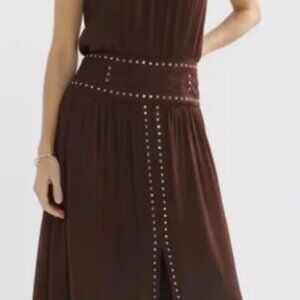Black House White Market Brown Studded Halter Dress size 8